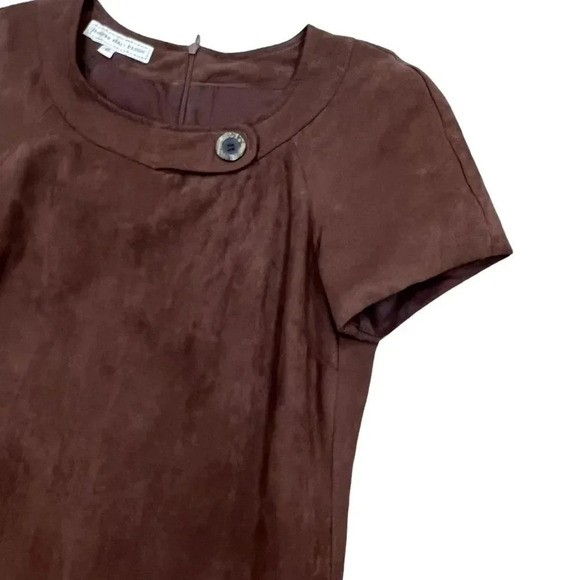 Jennifer Reale Design Brown Suede Shift Dress 2 - Picture 4 of 4
